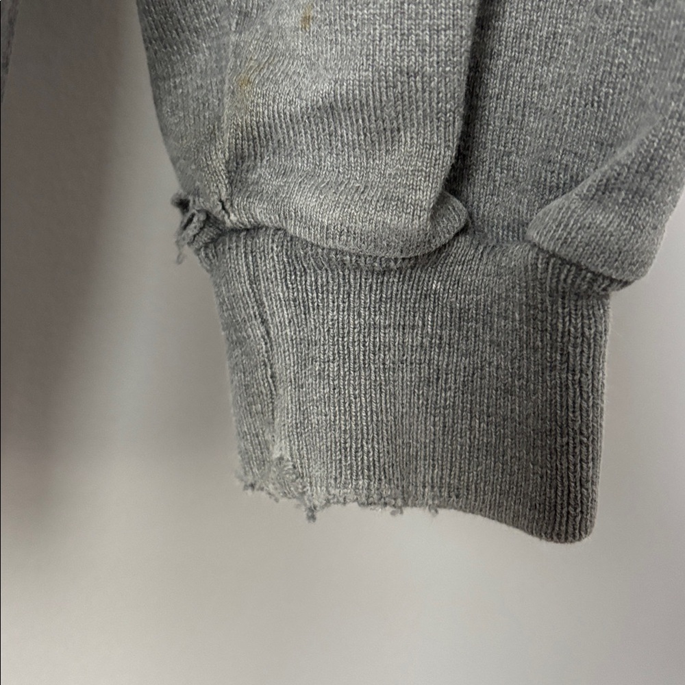 L.L.Bean Vintage 90’s Rugby Mock-neck Long-sleeve Shirt gray heather stripes - Picture 12 of 12